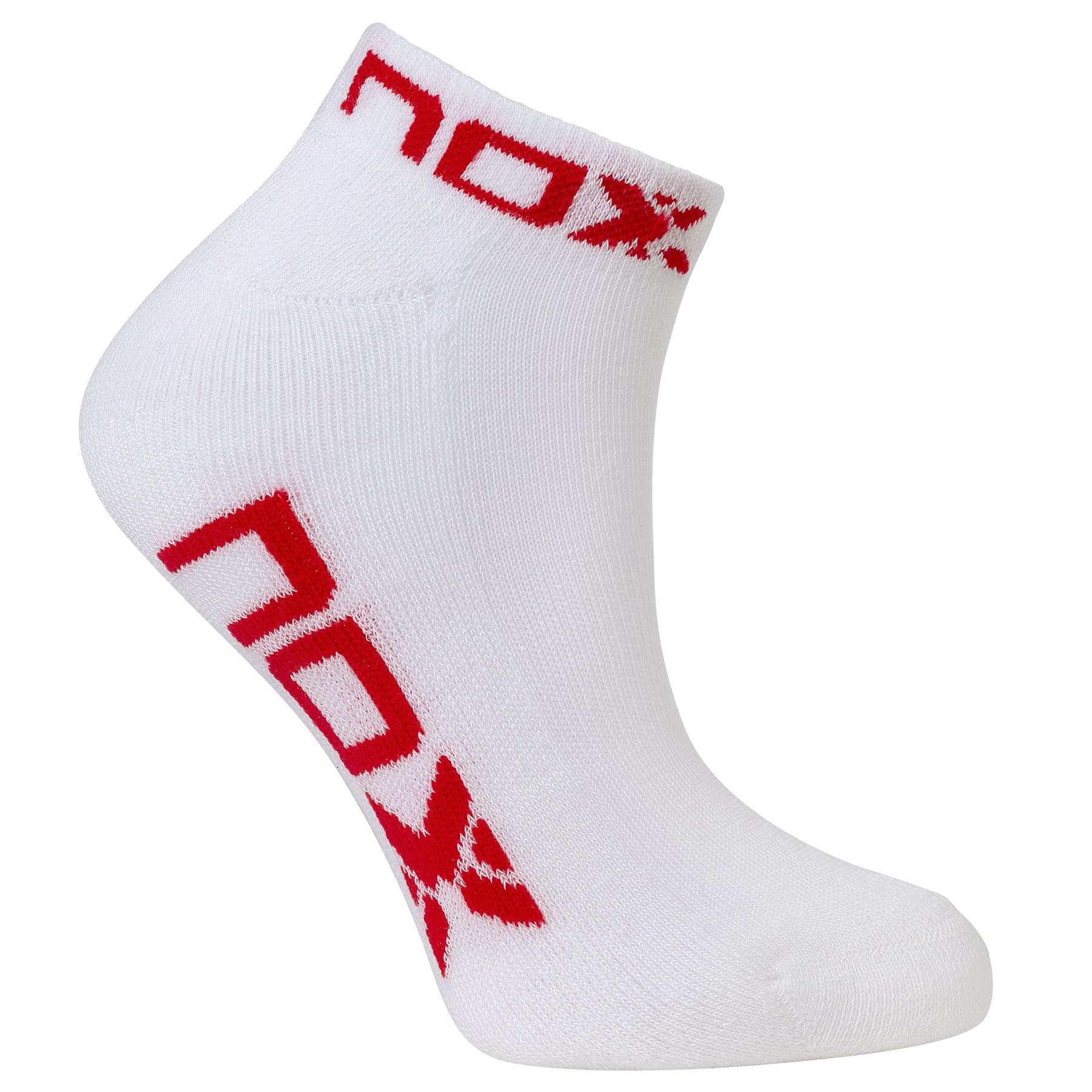 Calcetín Nox Tobillero Blanco Logo Rojo